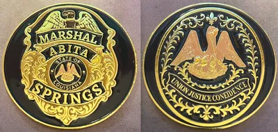 Challenge coins for the Abita Springs Marshalls office in Louisiana