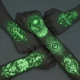 Glow Tattoos with Colorful Imprint - All Signs Today