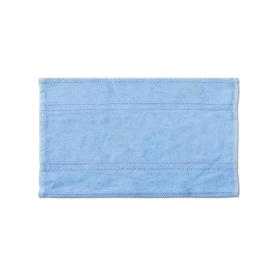 Blue personalized hand towel with potential for custom embroidery or printing, displayed on a plain background.