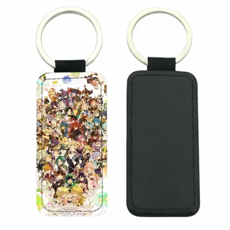 Curved Rectangle Leather Keychain - All Signs Today