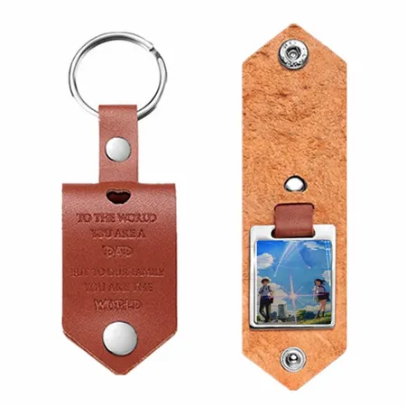 Artistic Laser Cut Leather Keychain - All Signs Today