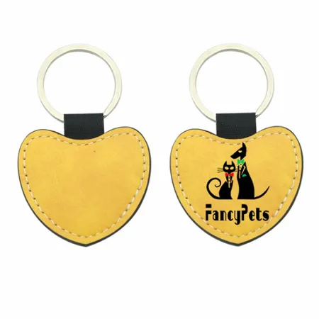Full-Color Heart Leather Keychain - All Signs Today