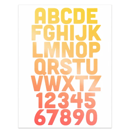 Alphanumeric Heat Transfer Patches - All Signs Today