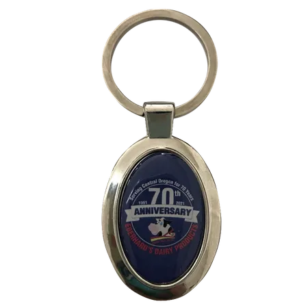 Durable Epoxy Oval Metal Keychain - All Signs Today