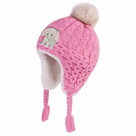 Cutesy Pom Acrylic Kid Beanies with Earflaps - All Signs Today