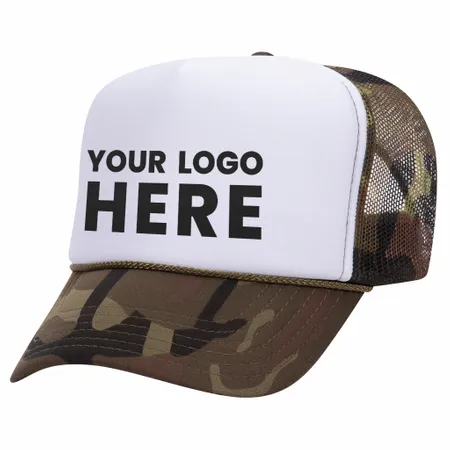 Otto 49-158 5-Panel High Crown Foam Trucker Hat - Camo - All Signs Today