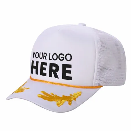 Unbranded Captain Military Foam Trucker Hat with Gold Leaf - All Signs Today