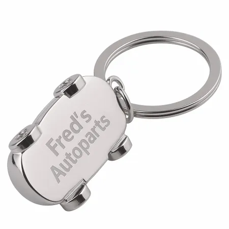 Intricate Car-shaped Metal Keychain - All Signs Today