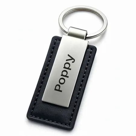 Rectangle Leather & Metal Keychain - All Signs Today