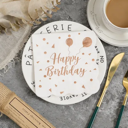 Scallop Foil Stamped Napkins - All Signs Today