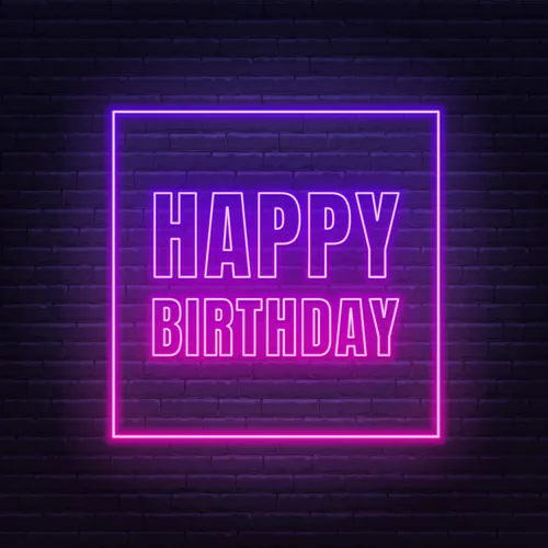 Happy Birthday Framed Neon Sign - All Signs Today