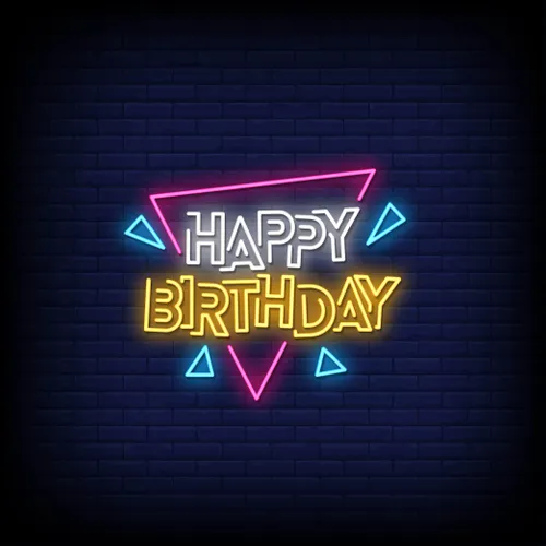 Angles Happy Birthday Neon Sign - All Signs Today