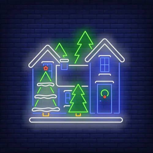 Christmas House Neon Sign - All Signs Today