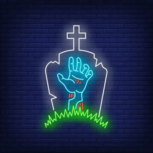 Gravestone Zombie Hand Neon Sign - All Signs Today