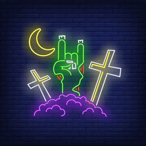 Devil Horn Zombie Hand Gesture Neon Sign - All Signs Today