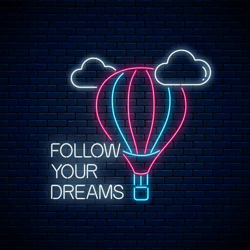 Follow Your Dreams With Hot Air Balloon Neon Sign - All Signs Today