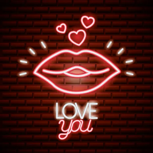 Lips with Love You Neon Sign - All Signs Today