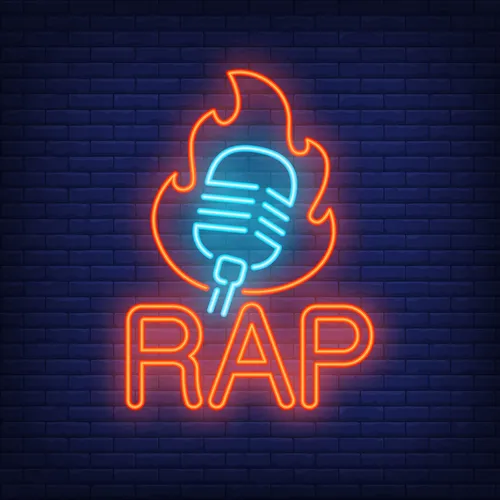 Rap Microphone Flame Neon Sign - All Signs Today