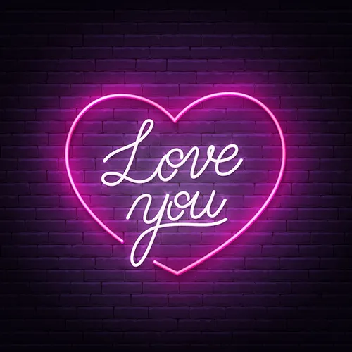 Pink Love You Neon Sign - All Signs Today