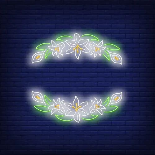 White Flower Neon Sign - All Signs Today