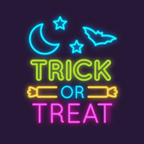 Trick Or Treat Neon Sign - All Signs Today