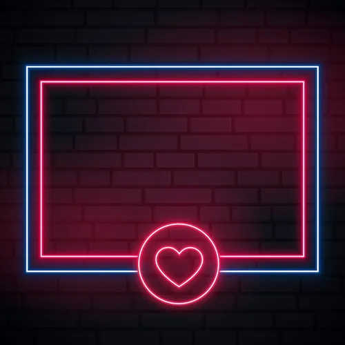 Love Heart Neon Glowing Frame Neon Sign - All Signs Today