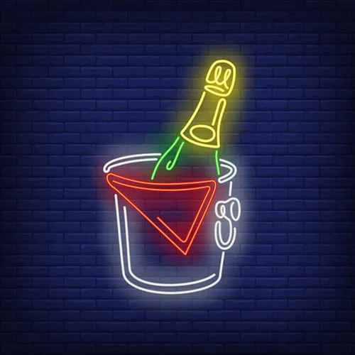 Wine in Ice Bucket Neon Sign - All Signs Today