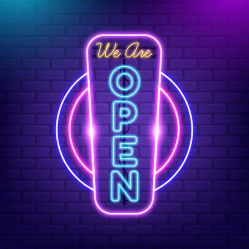 We are Open Vertical Neon Sign - All Signs Today