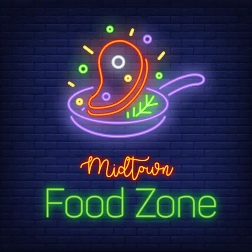 Midtown Food Zone Neon Sign - All Signs Today