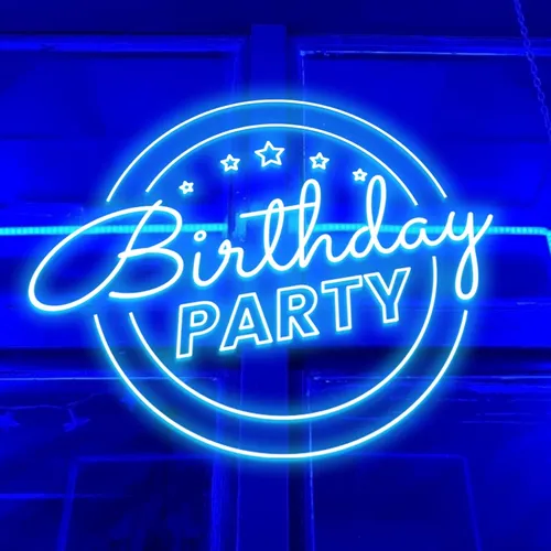 Birthday Party Blue Neon Sign - All Signs Today