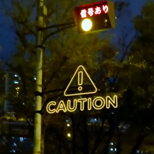 Caution Neon Sign - All Signs Today