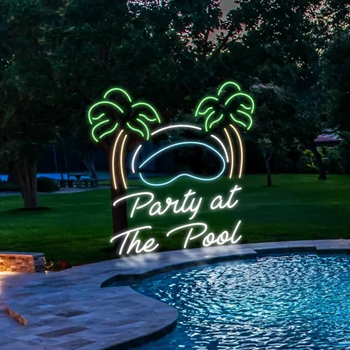 Party At The Pool Neon Sign - All Signs Today