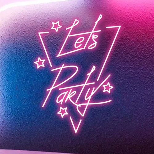 Let’s Party in Triangle Neon Sign - All Signs Today