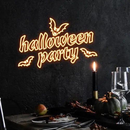 Halloween Night Typography Neon Sign - All Signs Today