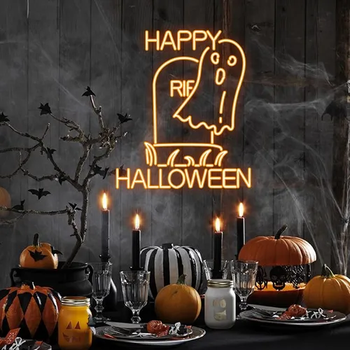 Happy Halloween Ghost Neon Sign - All Signs Today