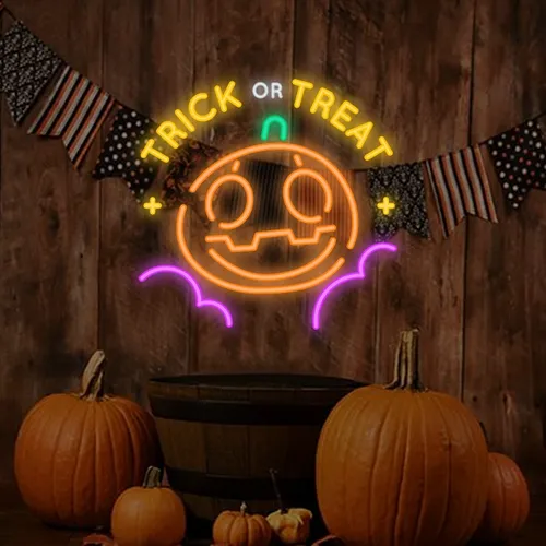 Trick or Treat Neon Sign - All Signs Today