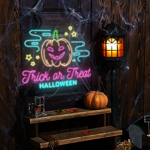 Trick or Treat Halloween Neon Sign - All Signs Today