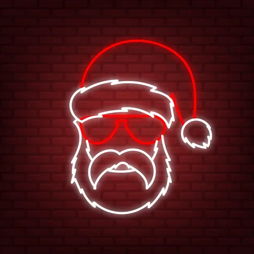 Hipster Santa Neon Sign - All Signs Today