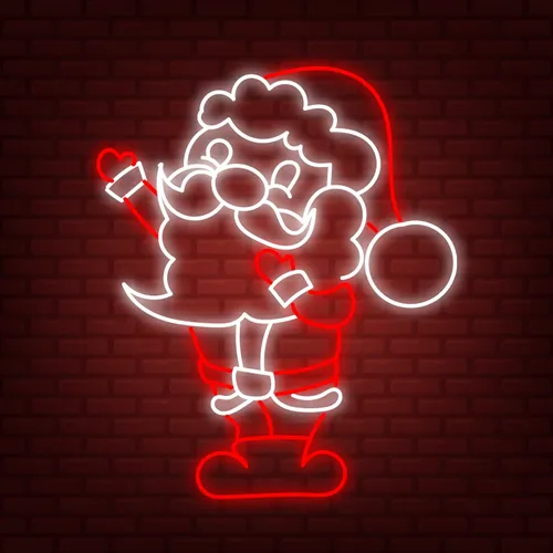 Red White Santa Neon Sign - All Signs Today