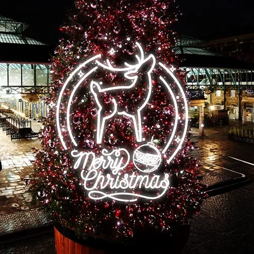 Merry Christmas Deer Head-Up Neon Sign - All Signs Today