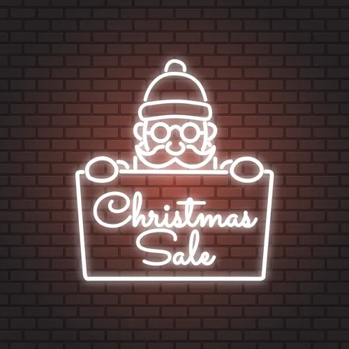 Christmas Sale Santa Neon Sign - All Signs Today