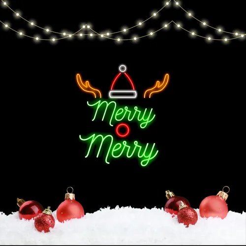 Merry Merry Deer Neon Sign