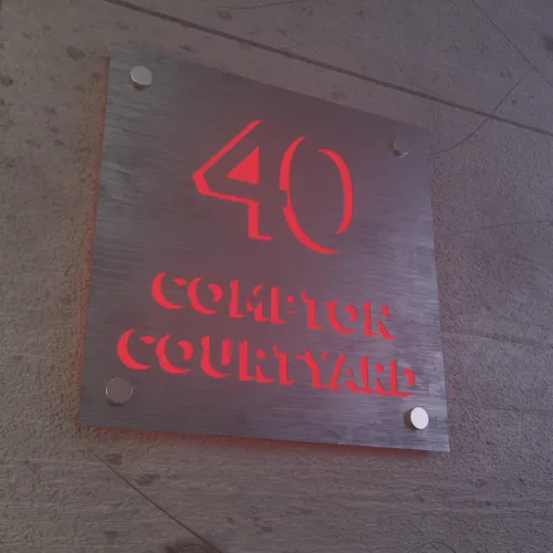 Laser Cutout Backlit Lightbox House Number - All Signs Today