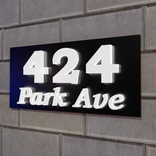 Push-Thru Lightbox House Number - All Signs Today