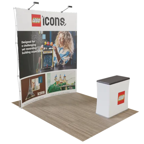 Custom Curved Pop Up Trade Show Display Stand 8' x 8' - All Signs Today