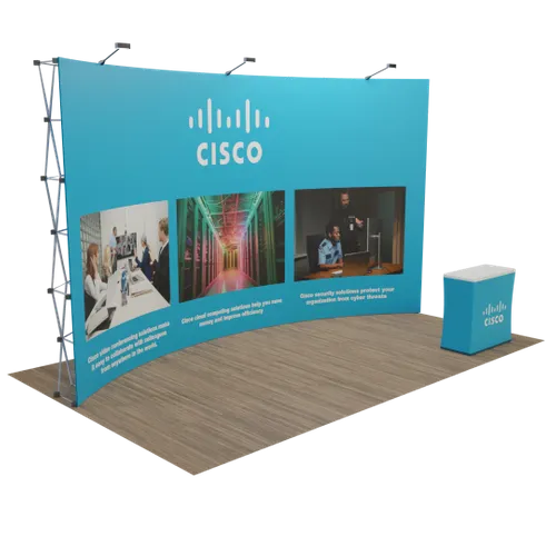 Custom Curved Pop Up Display Stand 20' x 10' (ft) - All Signs Today