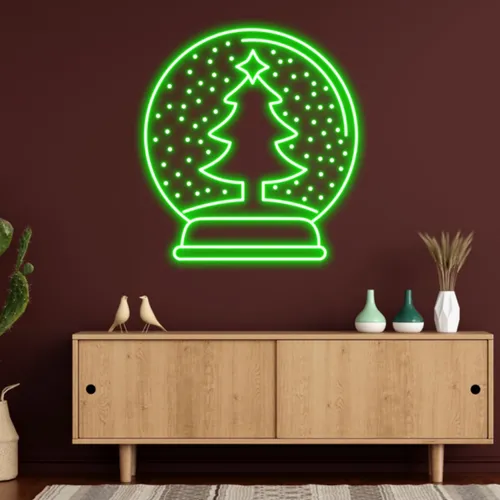 Merry Christmas Snowglobe Neon Sign - All Signs Today