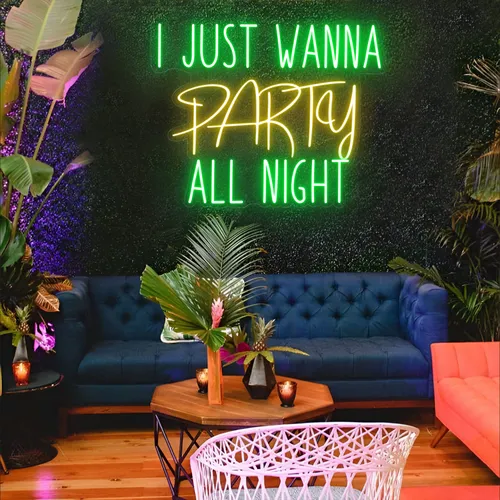 I Just Wanna Party All Night LED Neon Sign - All Signs Today