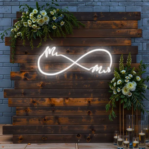 Mr and Mrs Infinity Wedding Neon Sign - All Signs Today