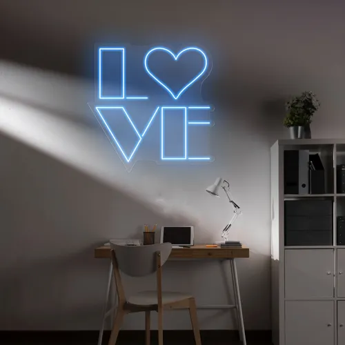 Love Blue Neon Sign - All Signs Today